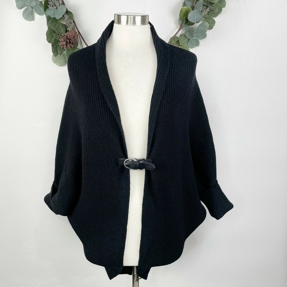 All Saints Women Sweater  US 8 10 EU 42 100% Merino Wool Poncho Cape w/ Sleeves